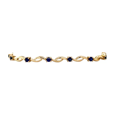 Vintage 18K Gold Bracelet with Sapphire