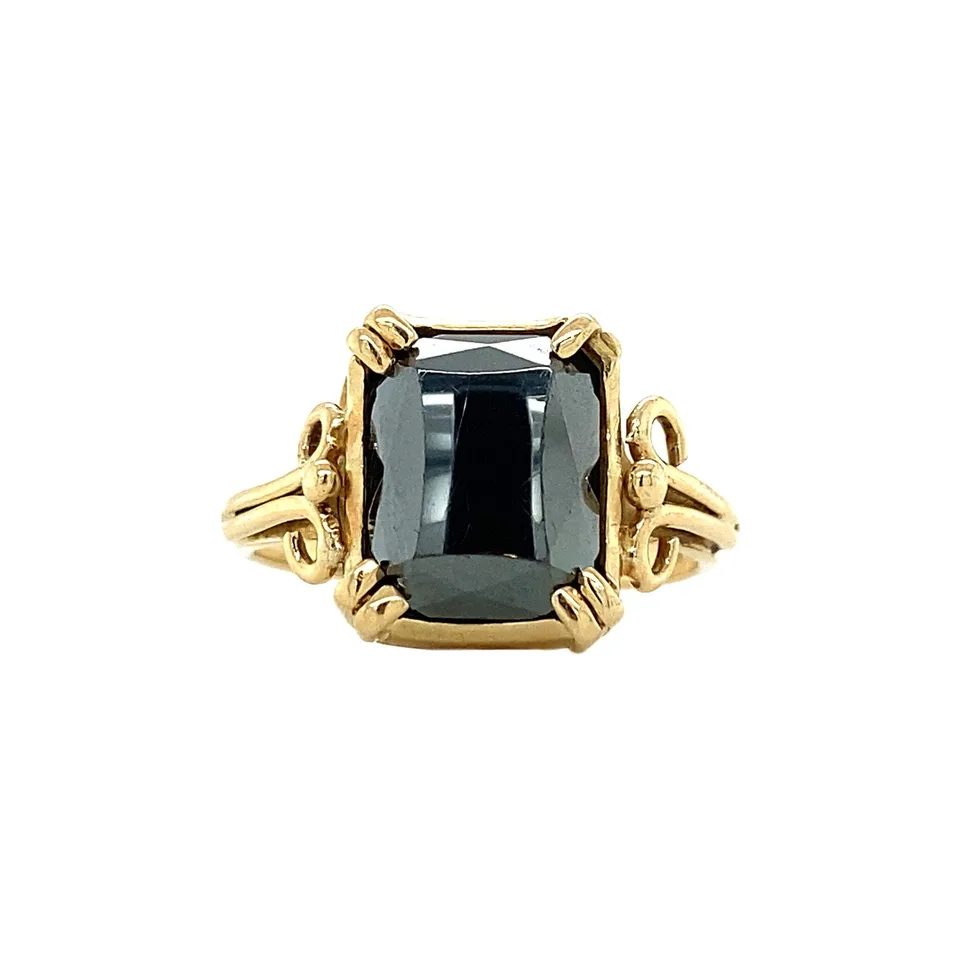 Vintage 14K Gold Ring with Hematite