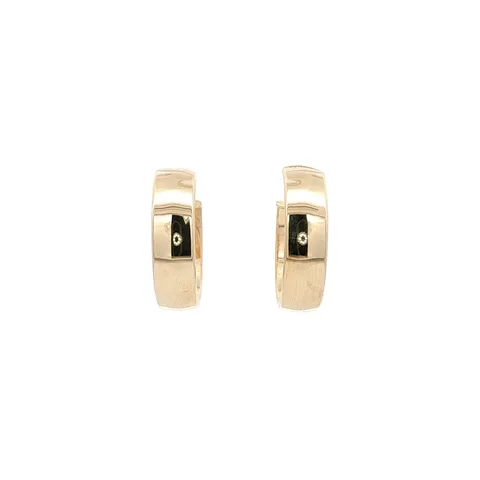 Vintage Smooth 9K Gold Hoop Earrings