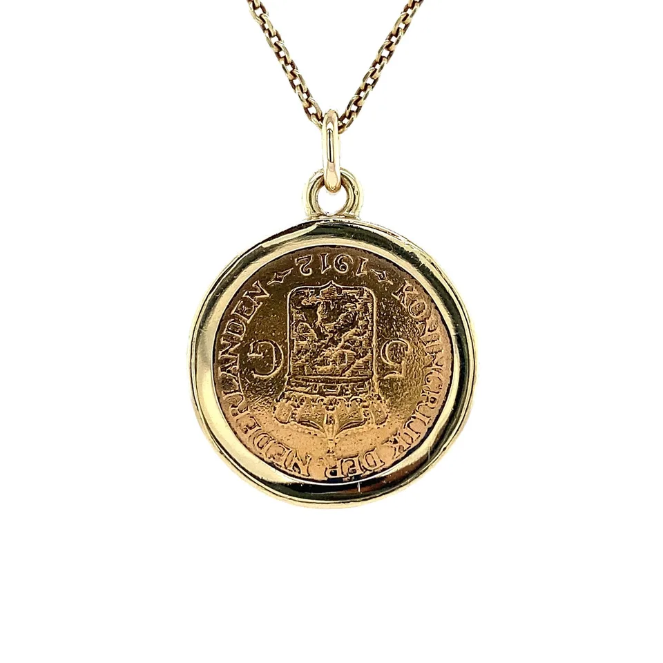 Vintage 14K Gold Pendant with Coin