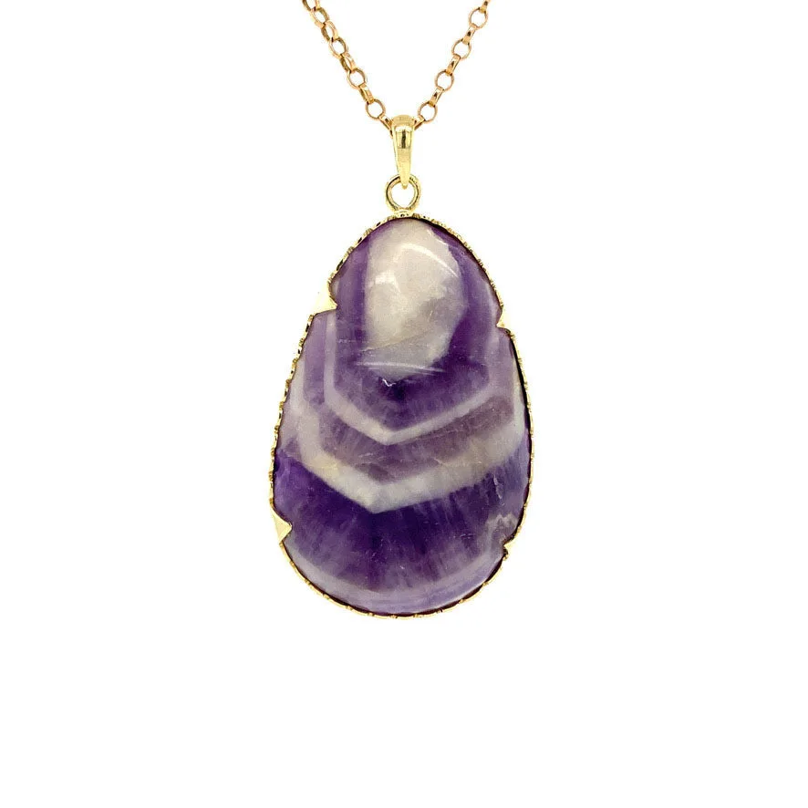 Vintage 14K Gold Pendant with Amethyst Quartz