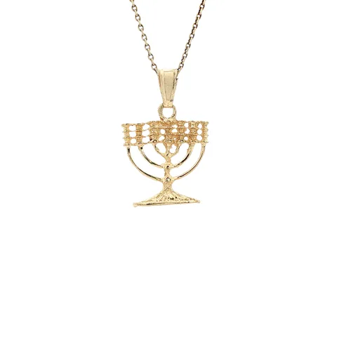 Vintage 14K Gold Menorah Pendant