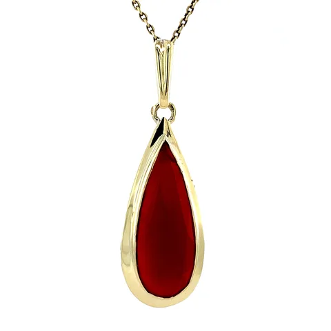 Vintage 14K Gold Pendant with Carnelian
