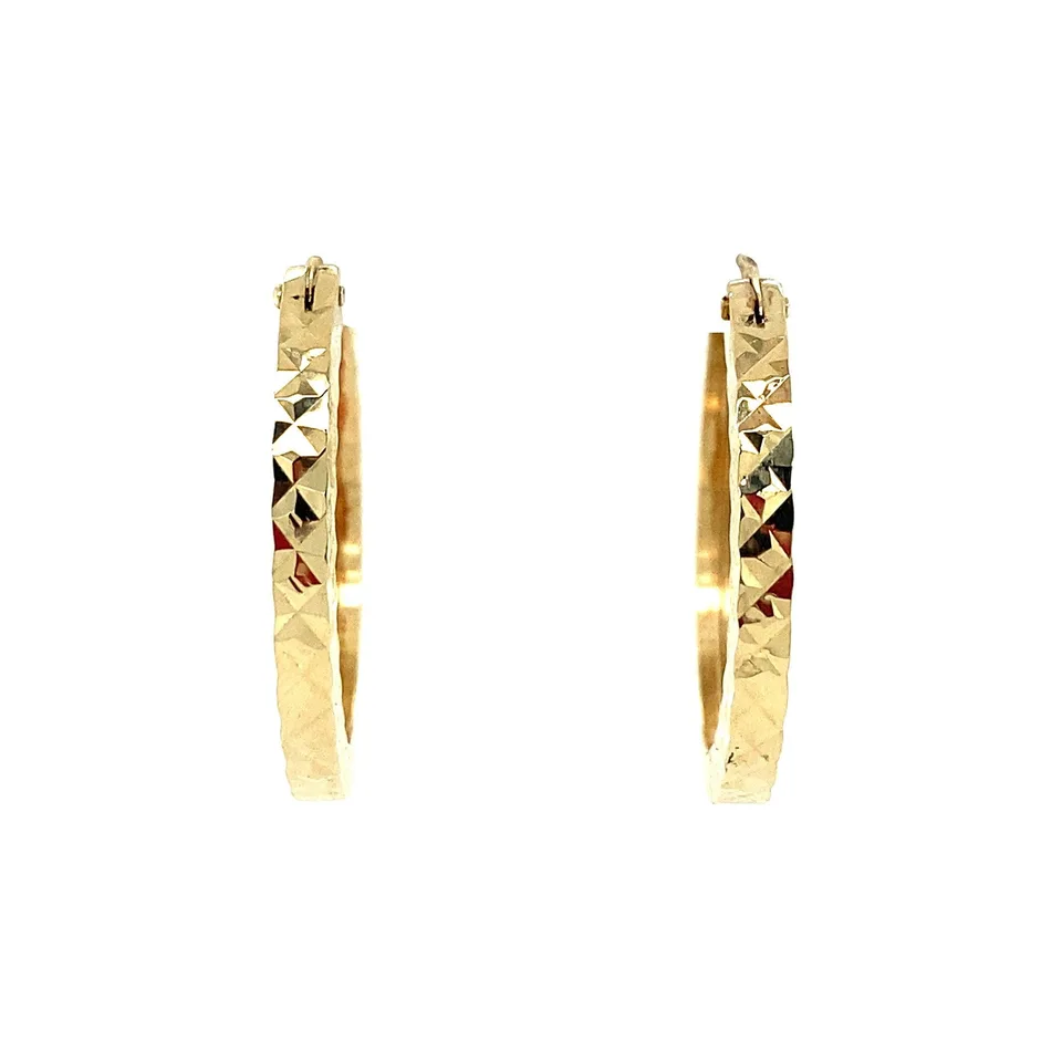 Vintage 14K Gold Hoop Earrings Fancy