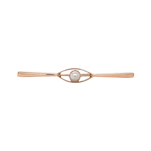 Vintage 14K Rose Gold Brooch with Pearl