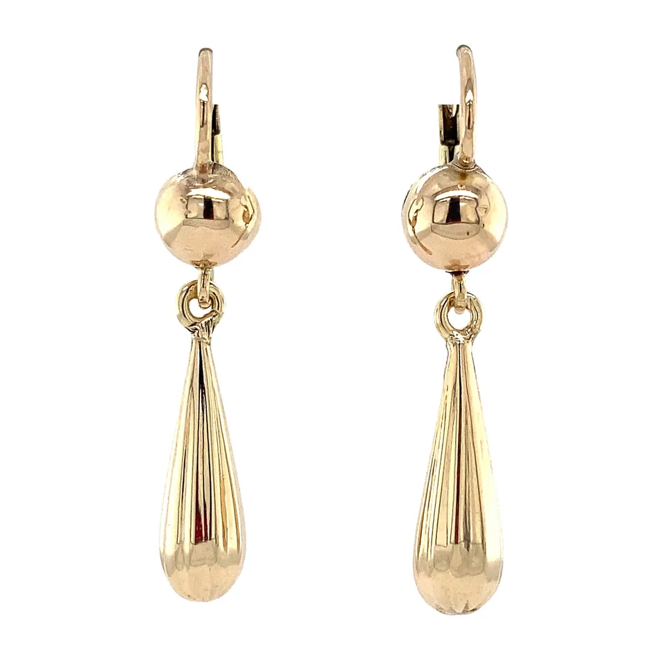 Vintage 14K Gold Drop Earrings Fancy