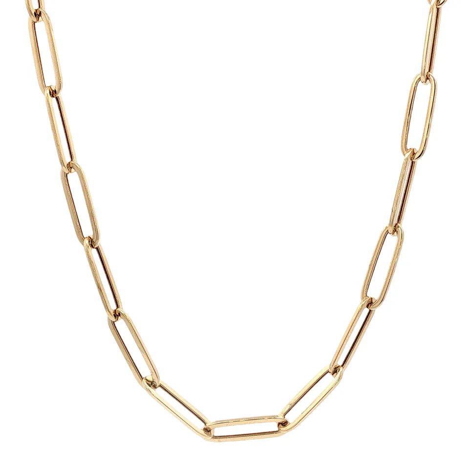 Vintage 14K Gold Paperclip Necklace