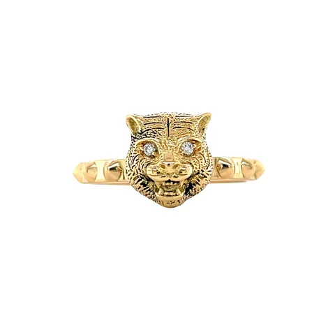 Vintage Gucci 18K Gold Panther Ring