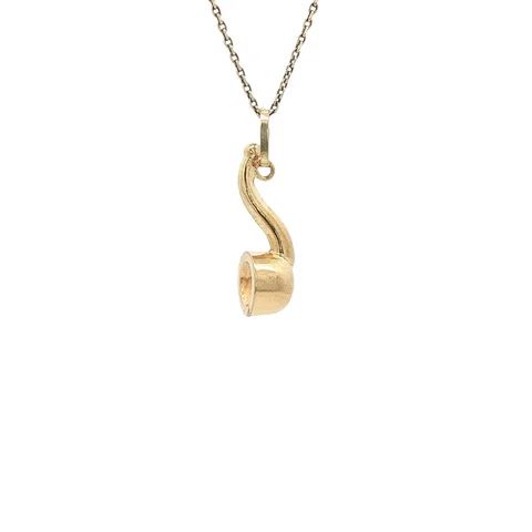 Vintage 14K Gold Tobacco Pipe Pendant