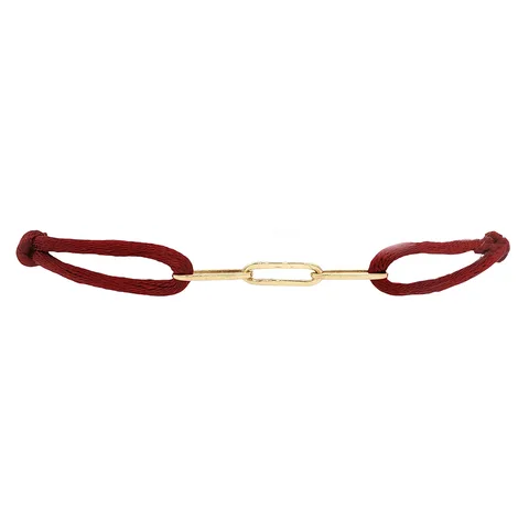 Vintage Satin 14K Gold Bracelet with Closed Forever Link
