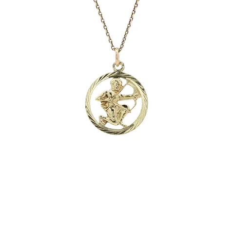 Vintage 14K Gold Sagittarius Zodiac Pendant