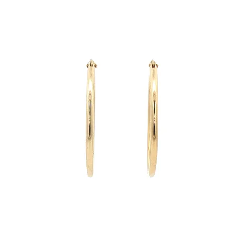 Vintage 14K Gold Smooth Hoop Earrings