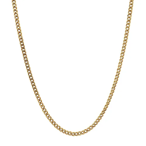 Vintage 14K Gold Long Necklace Curb 65 cm