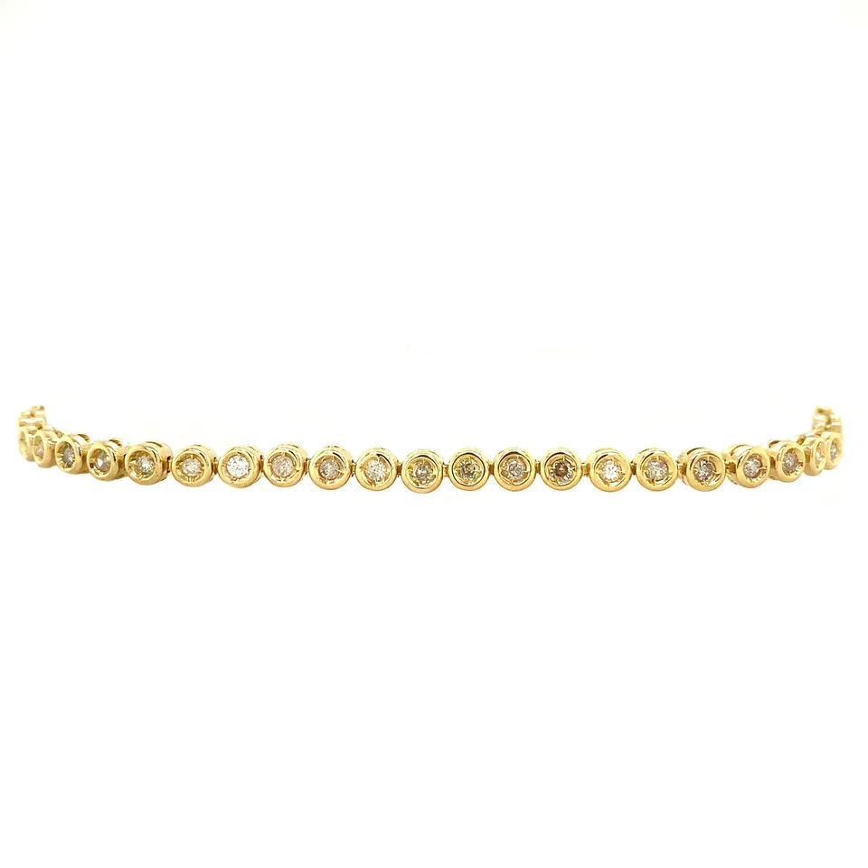 Vintage 18K Gold Tennis Bracelet with Diamond 19 cm