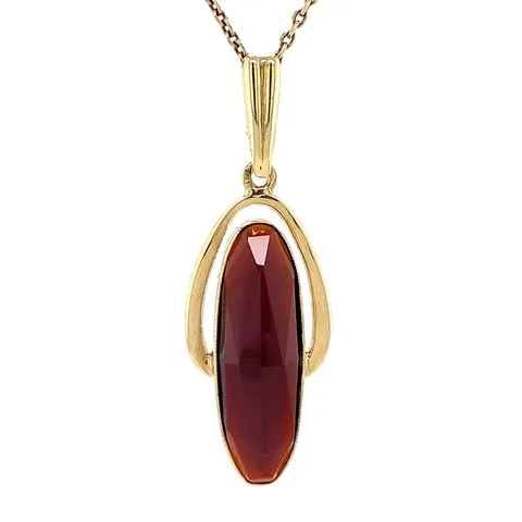 Vintage 14K Gold Pendant with Garnet
