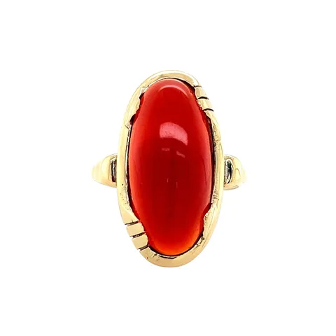 Vintage 14K Gold Ring with Carnelian
