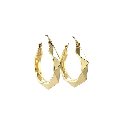 Vintage 14K Gold Fancy Hoop Earrings