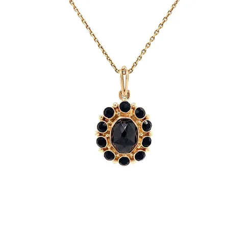 Vintage 14K Gold Cluster Pendant with Garnet