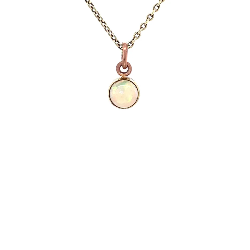 Vintage 14K Rose Gold Pendant with Opal
