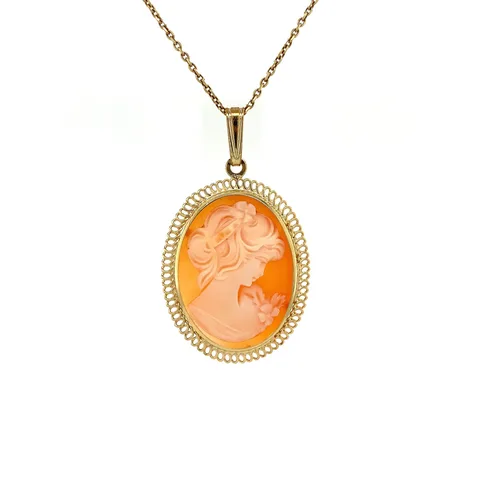Vintage 14K Gold Pendant with Cameo