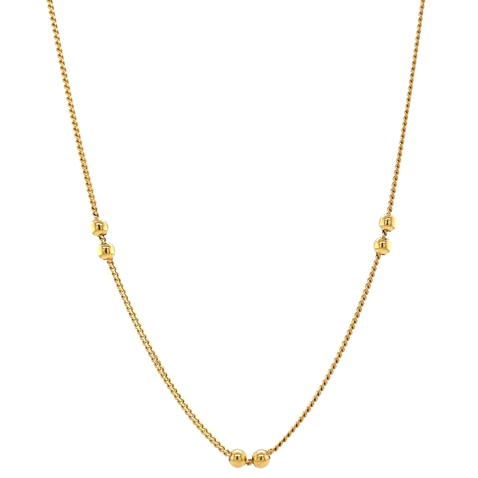 Vintage 14K Gold Necklace with Bead 40 cm