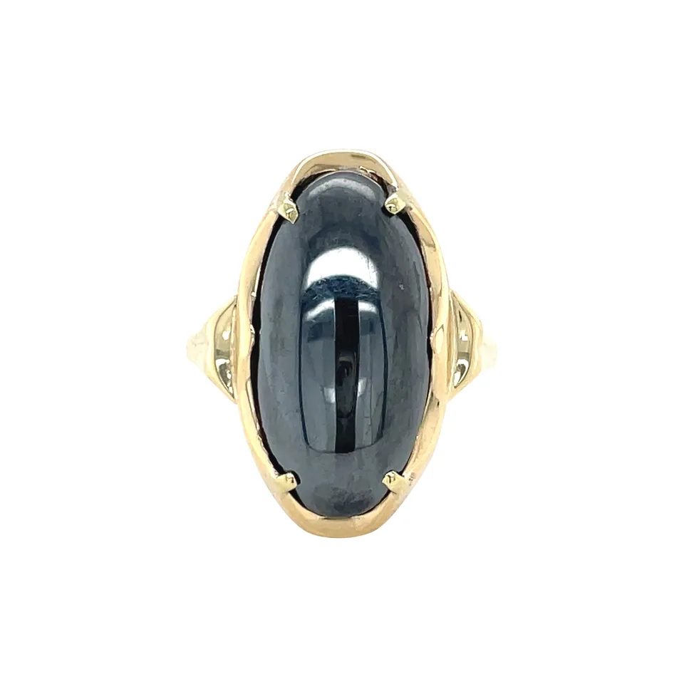 Vintage 14K Gold Ring with Hematite