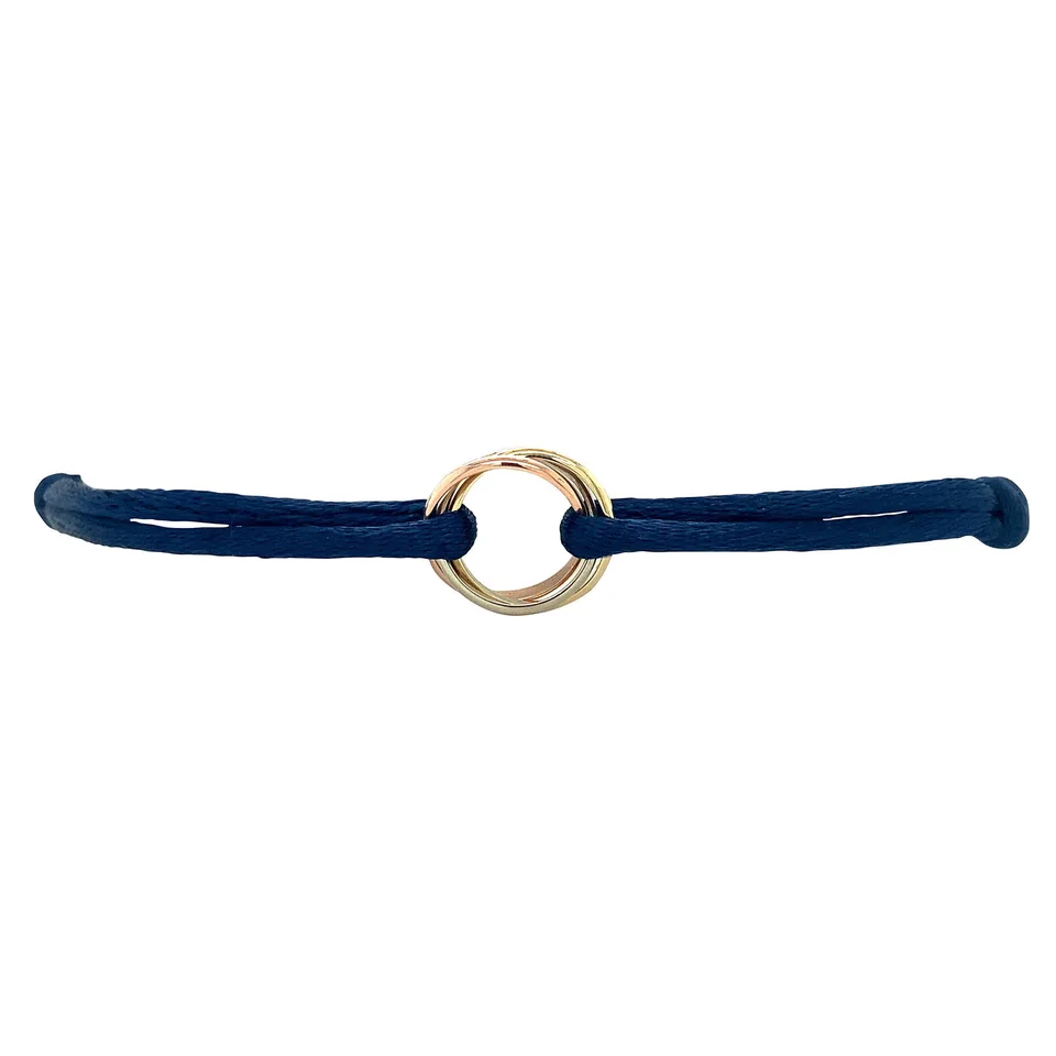 Vintage Satin Trinity 14K Gold Bracelet