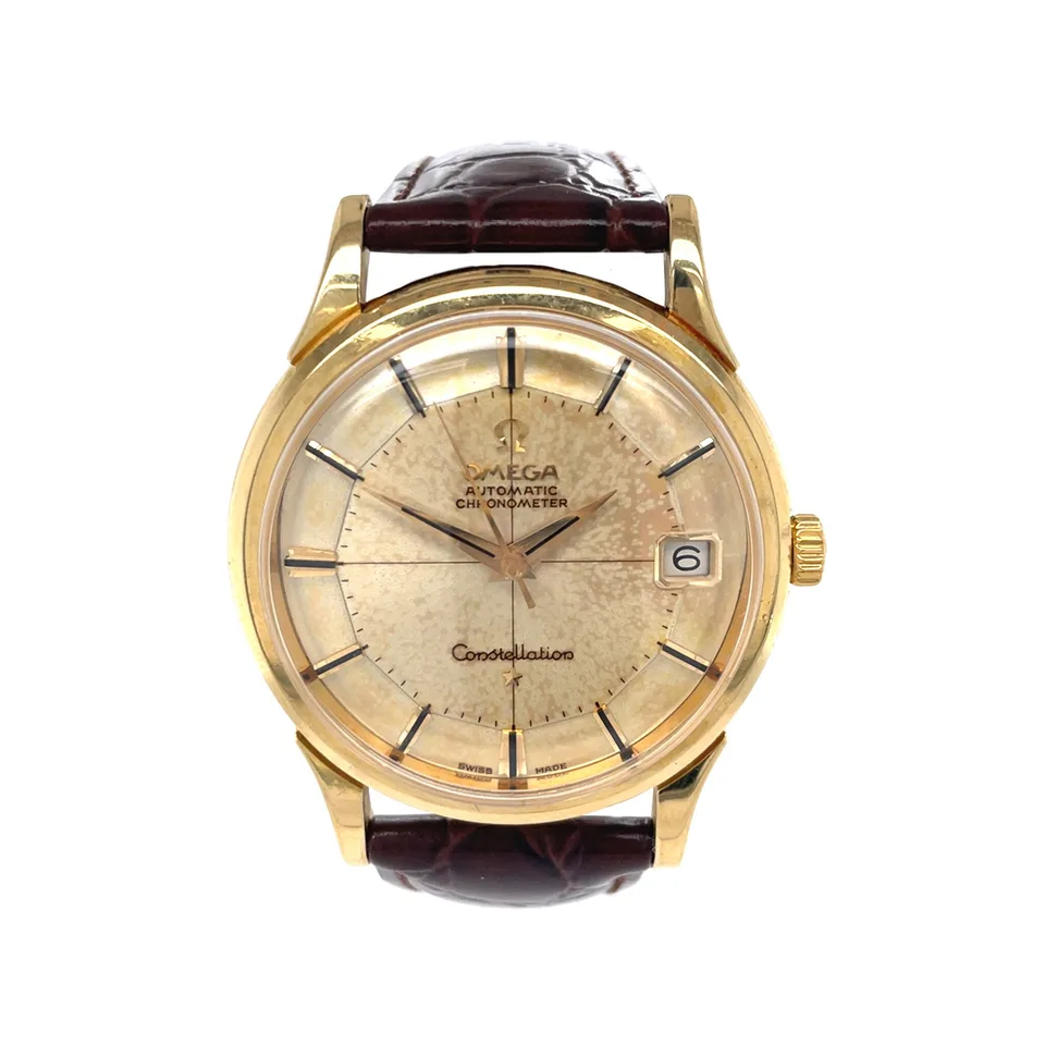 Vintage Omega Pie Pan Constellation 18K Gold Watch
