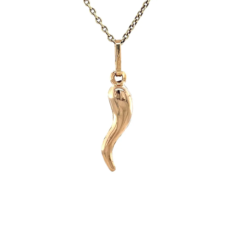 Vintage 18K Rose Gold Cornicello Pendant
