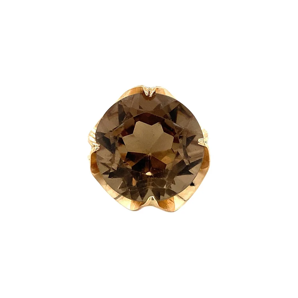 Vintage 14K Gold Ring with Smoky Quartz