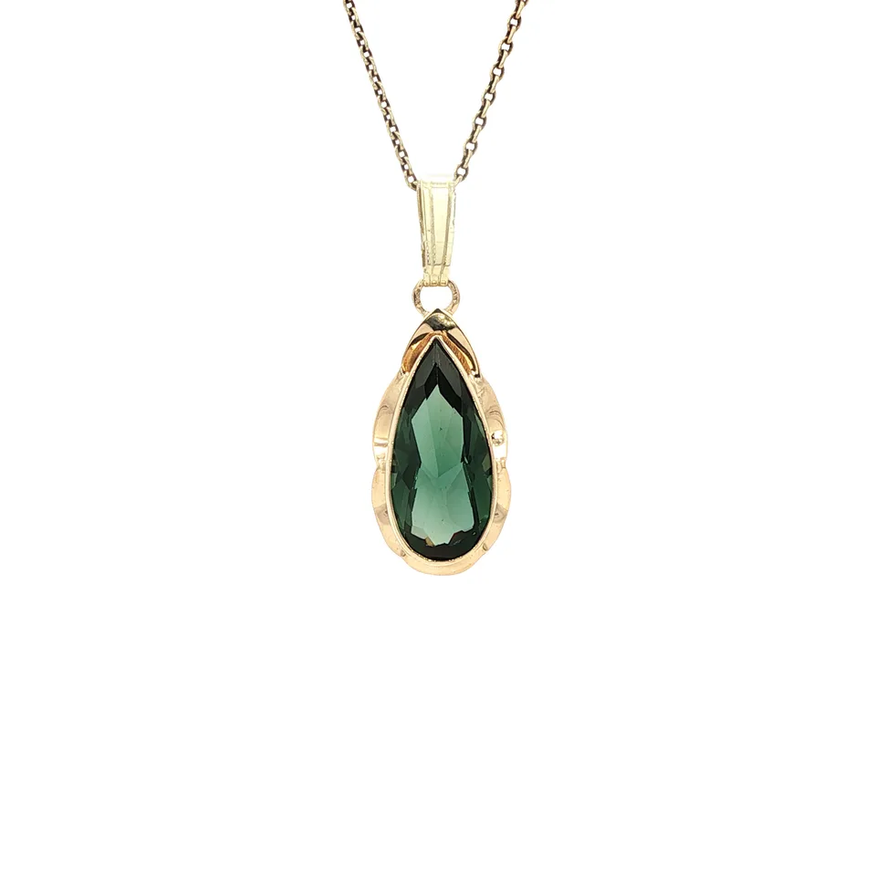 Vintage 14K Gold Pendant with Spinel