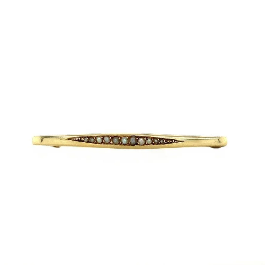 Vintage 14K Gold Brooch with Pearl