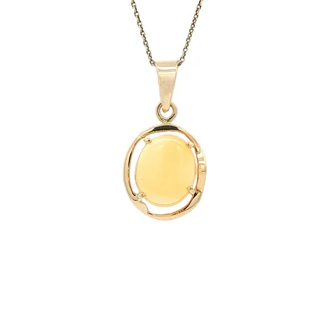 Vintage 12K Gold Pendant with Opal