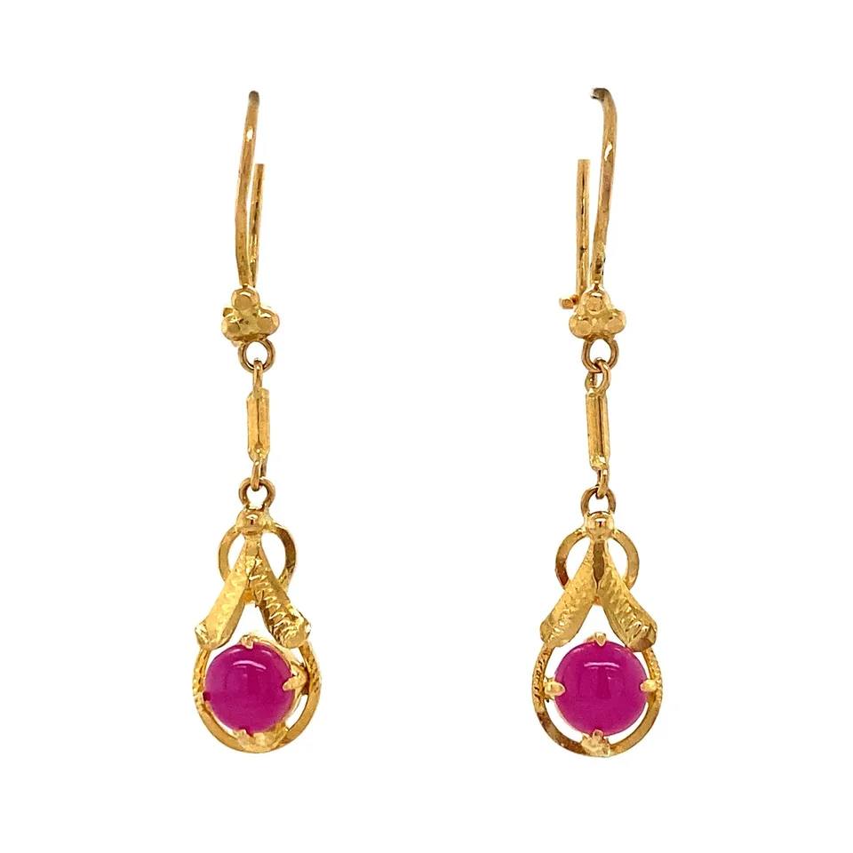 Vintage 14K Gold Drop Earrings with Sterrobijn