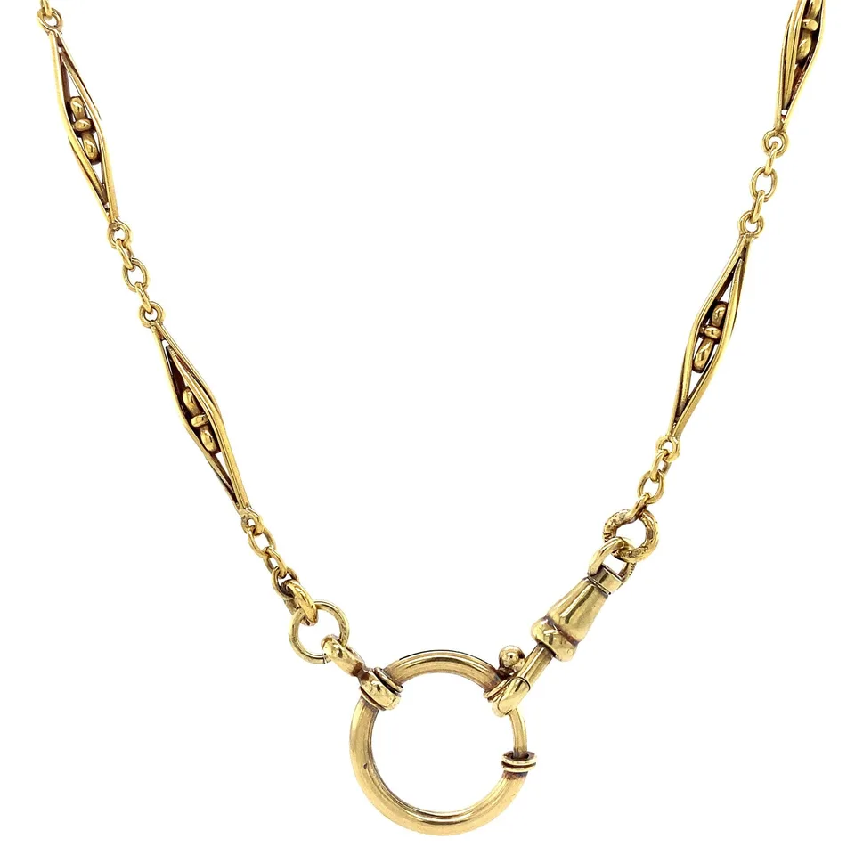 Vintage 14K Gold Necklace Fancy 48 cm