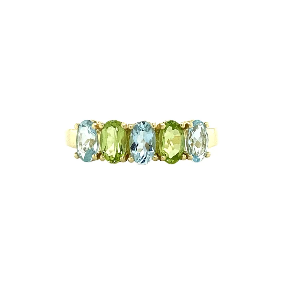 Vintage Josephine 14K Gold Ring, Peacock