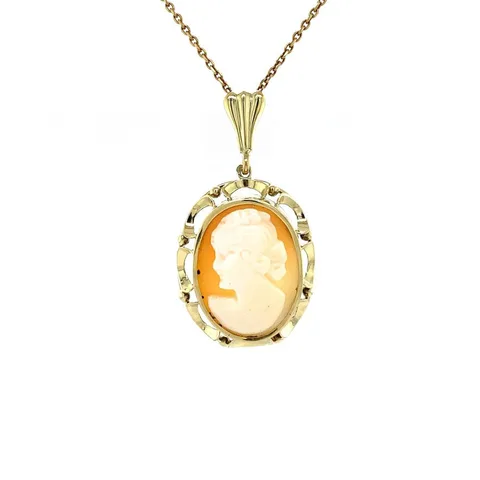 Vintage 14K Gold Pendant with Cameo