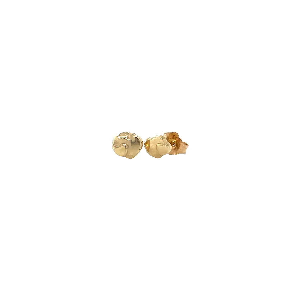 Vintage 14K Gold Hearts Stud Earrings