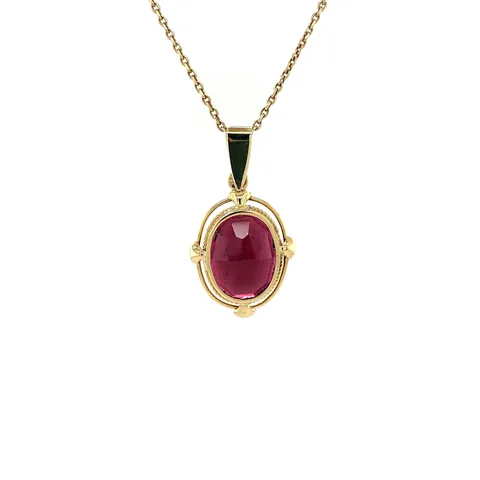 Vintage 14K Gold Pendant with Garnet