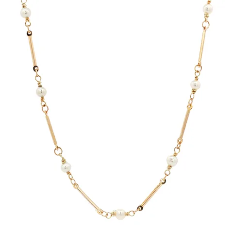 Vintage 14K Gold Necklace with Pearl