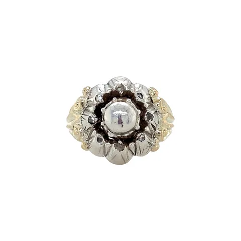 Vintage 12K Gold Ring with Rose Cut Diamond