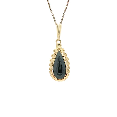 Vintage 14K Gold Pendant with Hematite
