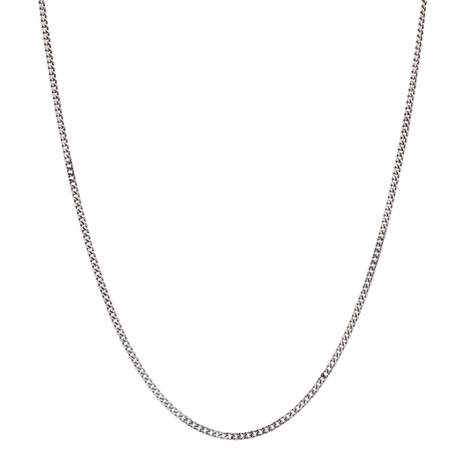 Vintage 14K White Gold Curb Necklace