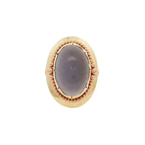 Vintage 14K Gold Ring with Chalcedony