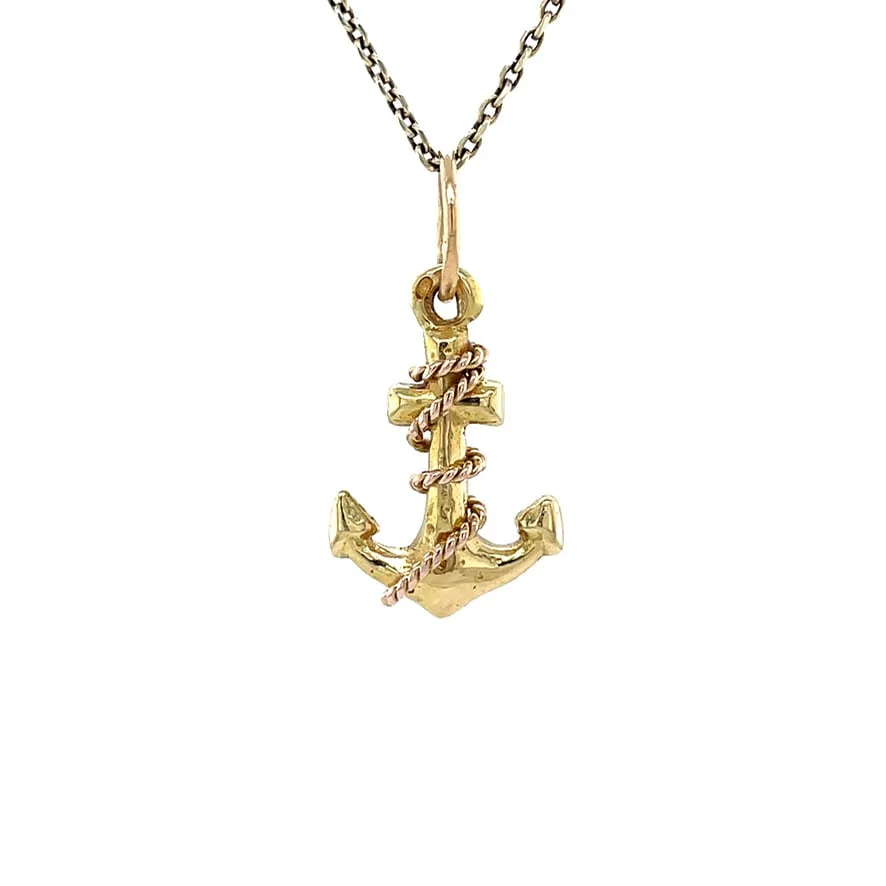 Vintage 14K Gold Anchor Pendant