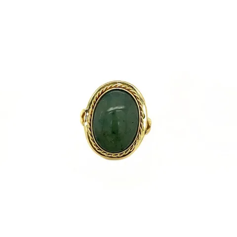 Vintage 14K Gold Ring with Jadeite