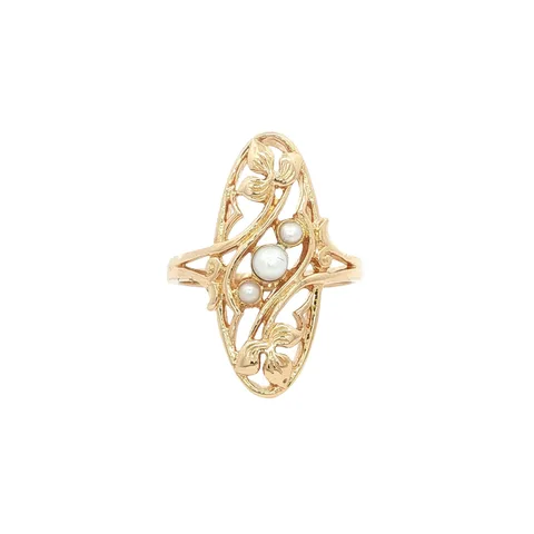 Vintage 14K Gold Ring with Pearl