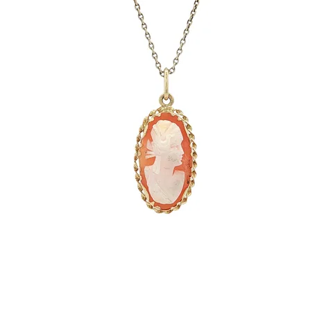 Vintage 14K Gold Pendant with Cameo