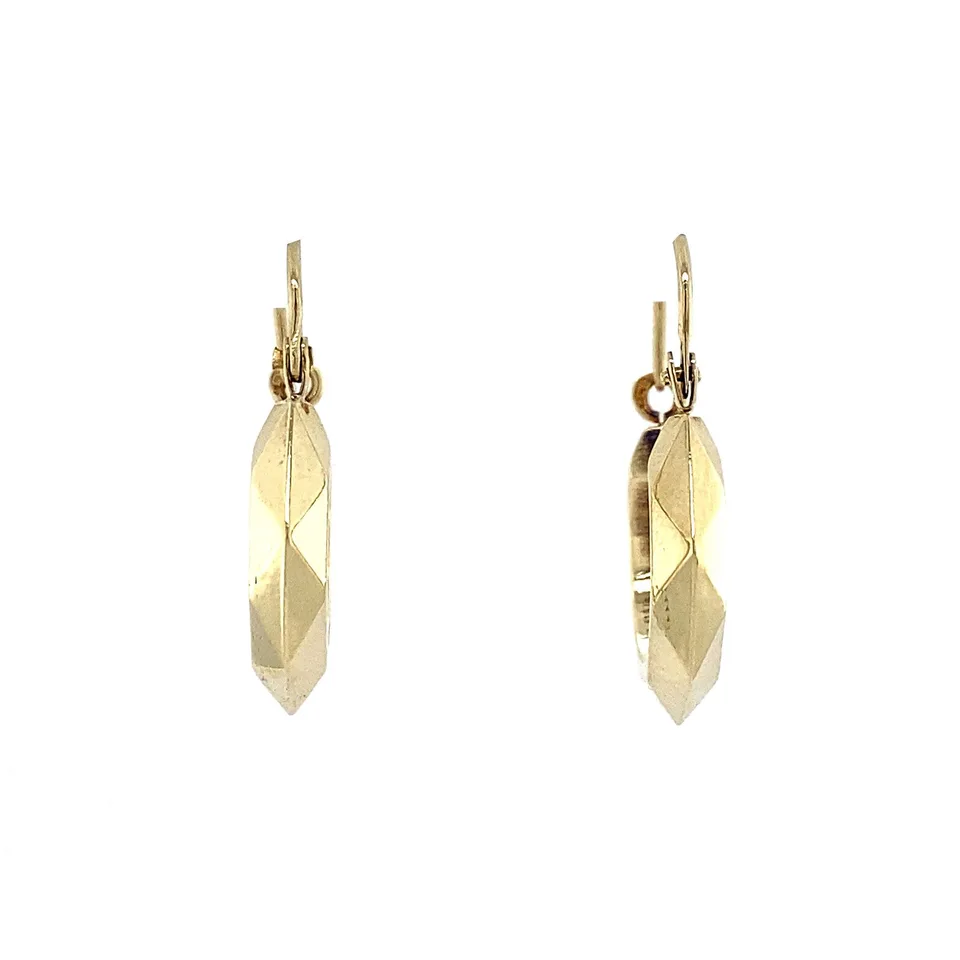 Vintage 14K Gold Hoop Earrings Fancy