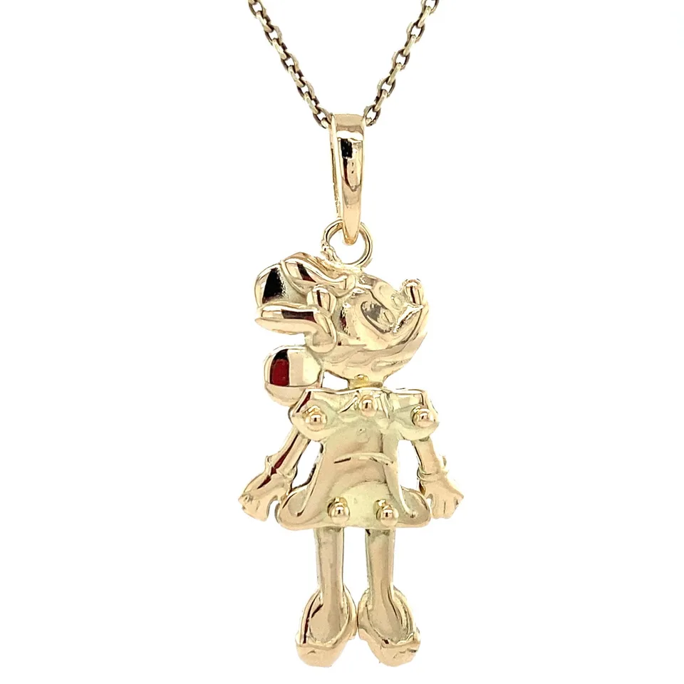 Vintage 14K Gold Minnie Mouse Pendant